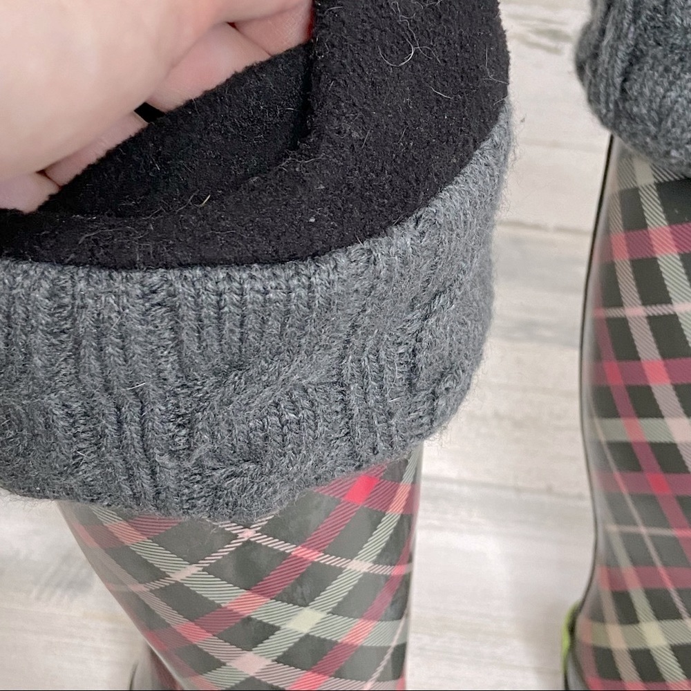 Western Chief Charcoal Villa Plaid Rain Boots - Picture 10 of 11